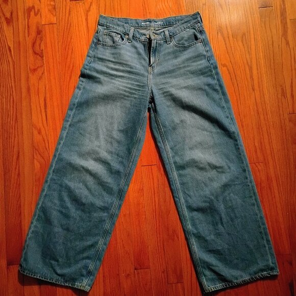 Old Navy Mid-Rise Baggy Wide Leg Jeans Size 6 - Picture 1 of 3